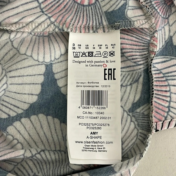 Olsen Amy Tunic Top Shell Novelty Print Round Neck Size 6 Multicolour New - Picture 8 of 12